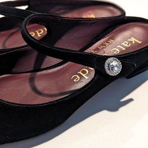 NEW KATE SPADE Meg Suede Flat Mules Sz 5.5 B